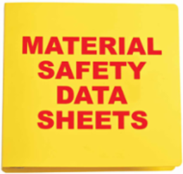 Standard MSDS Binder - 3" Ring With Insert, 11" H x 3.5" D, Red on Yellow