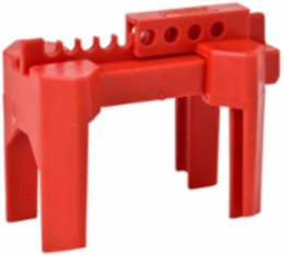 Small Ball Valve Lockout Device, Red Pipe Diameter Range: 1/2 to 2-1/2 in
