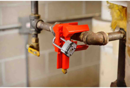 Large Ball Valve Lockout Device, Yellow Pipe Diameter Range: 2 to 8 in
