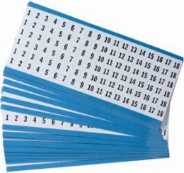 Cable Markers - Glossy Permanent Vinyl, Legend 1 to 18