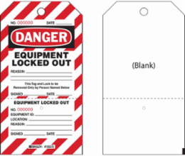 Perforated Lockout Tags, 7.5 Inch x 4 Inch, Paper Cardstock, 2-Part Design