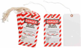 Perforated Lockout Tags - 2-Part, 7.5 Inch x 4 Inch, Write-On Paper Cardstock