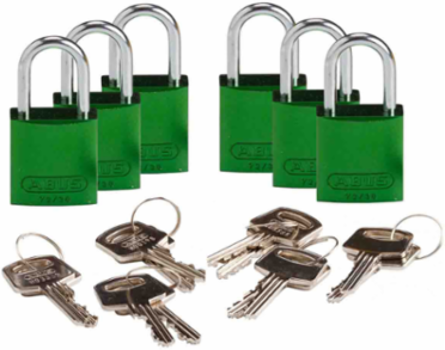 ABUS Compact Aluminum Padlocks - 6-Pin Cylinder, 1 in. Shackle Clearance, Keyed Alike