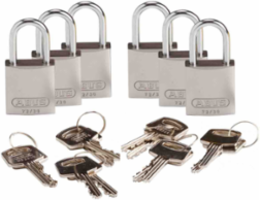 ABUS Compact Aluminum Padlocks - 6-Pin Cylinder, 1 in. Shackle Clearance, Keyed Alike