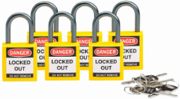 Brady® Nonconductive Compact Nylon Padlocks - 5-Pin Cylinder, 1 in. Shackle Clearance, Keyed Alike