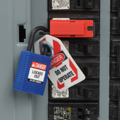SafeKey Lockout Padlock 1.0 Inch Nylon Blue, 6 Different Keys