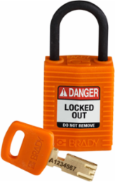SafeKey Lockout Padlock 1.25 Inch Nylon Orange Keyed Different