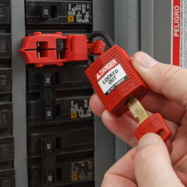 SafeKey Lockout Padlock 1.65 in H x 1.25 in W x 0.75 in D, 6 Pack