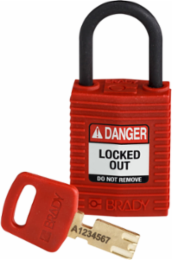 SafeKey Lockout Padlock Red 1 Inch Non-Conductive Nylon