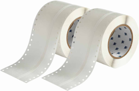 DATAB Series Polymer Coated Cloth Labels, Write-on Labels Value Pack, 0.310" W x 82.5' L, Pack of 2 Rolls, White