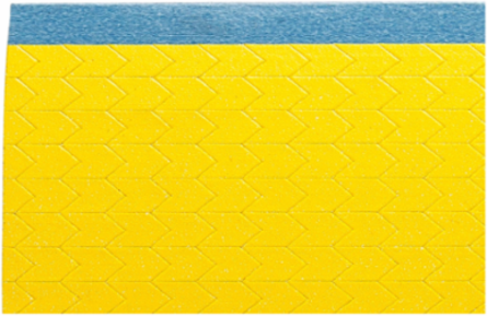 Die Cut Inspection Arrows 0.187 in H x 0.375 in W Cloth Yellow 25 Cards/Pk