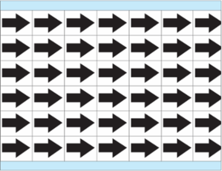 Electronic Inspection Arrows 0.25 in H x 0.3 in W Cloth White/Black 25 Cards/Pk