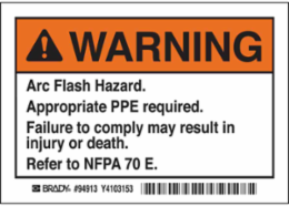 Arc Flash Safety Labels, 3.5 Inch H x 5 Inch W, Permanent Adhesive, Pack of 5