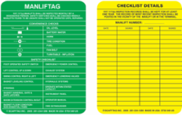 ENTRYTAG Inserts: MANLIFTAG: 1917.117(A) MANLIFTS SHALL BE INSPECTED MONTHLY BY A DESI…
