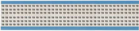 Solid Numbers Scored Wire Marker Card, 19