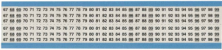 Wire Marker: Acetate Cloth, Black on White, 1.5" H, 67 to 99
