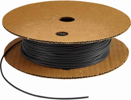 Heat Shrink Tubing, Polyolefin, Black, 0.093 Inch Dia x 100 ft Length