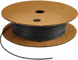 Heat Shrink Tubing, Polyolefin, Black, 0.125 Inch Dia x 100 Ft L