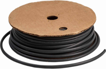 Heat Shrink Tubing, Polyolefin, Black, 0.187 Inch Dia x 100 ft Length
