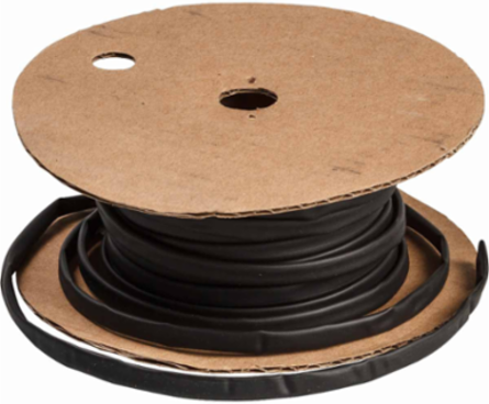 Heat Shrink Tubing, Polyolefin, Black, 0.25 Inch Diameter x 100 ft Length