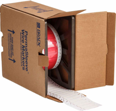 PermaSleeve HX Heat Shrink Wire Marking Sleeves, 0.25" Dia x 0.75" W, White, Roll of 2000