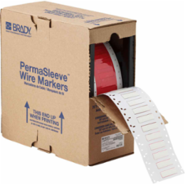 PermaSleeve HX Heat Shrink Wire Marking Sleeves, 0.25" Dia x 1.5" W, White, Roll of 1000