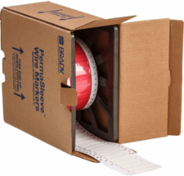 PermaSleeve HX Heat Shrink Wire Marking Sleeves, 0.25" Dia x 1" W, White, Roll of 2000