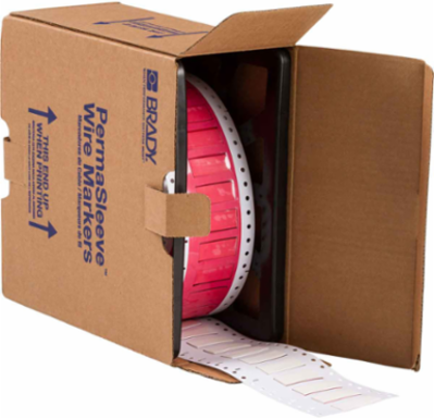 PermaSleeve HX Heat Shrink Wire Marking Sleeves, White, 0.375" Dia x 1.5" W, Roll of 1000 Each