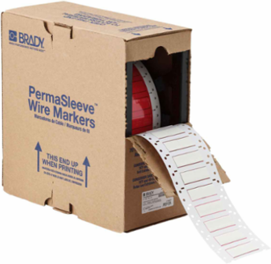 PermaSleeve HX Heat Shrink Wire Marking Sleeves, White, 0.375" Dia x 1" W, Roll of 2000 Each