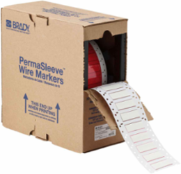 PermaSleeve HX Heat Shrink Wire Marking Sleeves, White, 0.375" Dia x 1" W, Roll of 2000 Each
