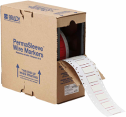 PermaSleeve HX Heat Shrink Wire Marking Sleeves, White, 0.5" Dia x 0.75" W, Roll of 1000 Each