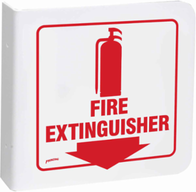 Standard "L" Sign, 8" H x 8" W, Red on White, Acrylic