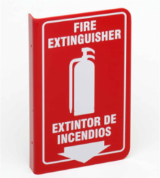 Bilingual Fire Extinguisher Sign 11 Inch H x 7 Inch W, Acrylic, 2-Sided