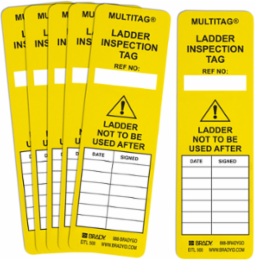 LadderTag Inserts: MULTITAG: LADDER INSPECTION TAG REF NO: LADDER NOT TO BE USED After DATE: SignE…