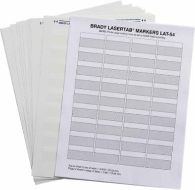 LaserTab Clear Polyester Labels, 1" H x 1.75" Wx 0.2" Dia, Clear/White