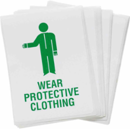 Label Wear Protective Clothing, 4" H x 2.875" W,