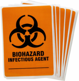 Label Hazard Id Biohazard, 4" H x 2.875" W,