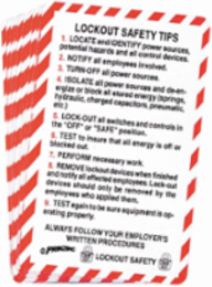 PRINZING LOCKOUT SAFETY CARD 10/EA