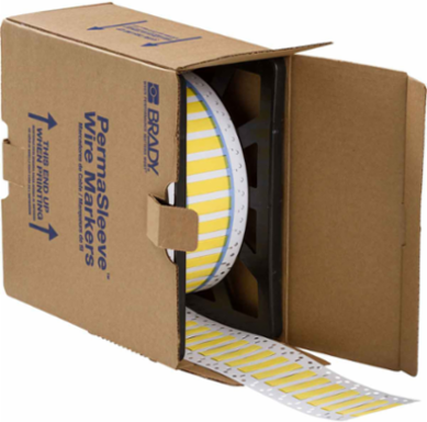 PermaSleeve Heat Shrink Tubing, 0.25 Inch Dia x 0.75 Inch W, Yellow, Roll of 5000