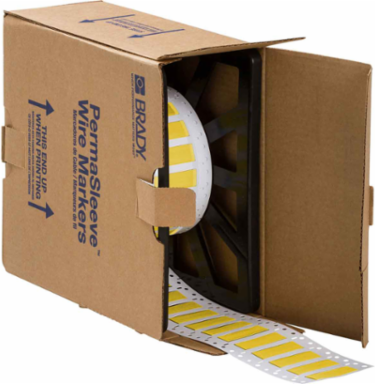 Low Smoke Zero Halogen Heat Shrink Tubing 0.25 Inch Dia x 2 Inch Roll, Yellow, 5000 Qty