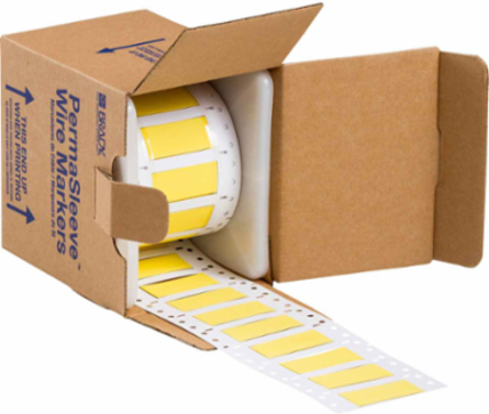 PermaSleeve Heat Shrink Tubing 0.5 Inch x 1.5 Inch, Yellow, 250 Markers