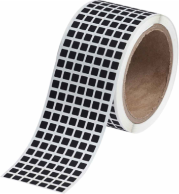 Laser Markable Polyimide Label, 0.25" H x 0.25" W, Black