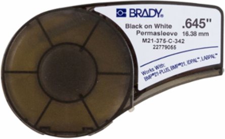 BMP21 PermaSleeve Heat Shrink Wire Marking Sleeves, 0.375 Inch Dia x 7 ft L, Chemical Resistant