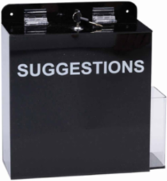 Suggestion Box, White on Black