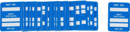 MICROTAG Next Test Date Inserts, White on Blue, 1.25" H x 1.25" W