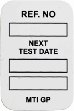 MICROTAG Next Test Date Inserts, Black on White, 1.75" H x 1.25" W