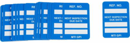 MICROTAG Next Inspection Due Date Inserts, White on Blue, 1.75" H x 1.25" W
