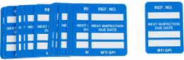 MICROTAG Next Inspection Due Date Inserts, White on Blue, 1.75" H x 1.25" W