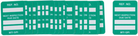 MICROTAG Next Inspection Due Date Inserts, White on Green, 1.75" H x 1.25" W