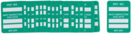 MICROTAG Next Inspection Due Date Inserts, White on Green, 1.75" H x 1.25" W